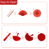 2 x Brand New ZERODECO Red Party Decorations, Paper Pompoms Fans Love Balloons Rose Petal for Romantic Valentine s Day Love Wedding Anniversary Birthday Proposal Engagement Wedding Party Decorations - RRP €40.8