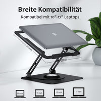 1 x RAW Customer Returns JOYEKY 360 Rotating Laptop Stand, Foldable Portable Laptop Stand Made of Aluminum, Height Adjustable and Ergonomic Computer Stand, Compatible with MacBook Dell HP Lenovo Other Notebook - RRP €37.3