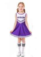 1 x RAW Customer Returns LOLANTA Children s Cheerleader Costume, Girls Cheerleading Outfit with Pompoms 8-9 Years, Purple, Day 140  - RRP €34.26