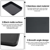 1 x RAW Customer Returns GIRAFEDA Serving Tray Rectangular Serving Tray Black Candle Tray Stainless Steel Foodservice Tray Anti-Slip Drinks Tray for Restaurant Coffee Breakfast Jewelry Decoration 24.5 x 18.5 x 2.5 cm  - RRP €12.99