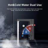 1 x RAW Customer Returns Briwellna Instant Hot Water Tap for Bathroom, Tankless Electric Water Heater Tap, Electric Tap with Digital Display Fast Heating Water Sink Tap Black  - RRP €79.99