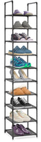 1 x RAW Customer Returns Voency Shoe Rack, 10 Tier Shoe Cabinet Plastic Shoe Racks Organizer for Closet Hallway Bedroom Entryway, Holds up to 10 Pairs of Shoes, Iron Standing Shelf, Space Saving Shoe Rack - RRP €20.16