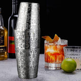 1 x RAW Customer Returns Dasing Cocktail Shaker Boston Shaker 304 Stainless Steel Bar Tool Creative Engraving Design Boston Cocktail Shaker Tin Set - RRP €30.44