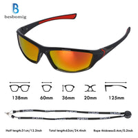 1 x RAW Customer Returns besbomig Polarized Cycling Glasses Men Women Sports Sunglasses UV400 Protection Lightweight, Casual Fashion Sunglasses with Rope Strap, for Skiing, Driving, Running, Fishing, Golf - RRP €12.99