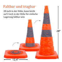 1 x RAW Customer Returns Foldable traffic cone warning cone traffic cone foldable pylon safety cone multi-purpose pop-up reflective safety cone 1.28in with weighted base  - RRP €26.68