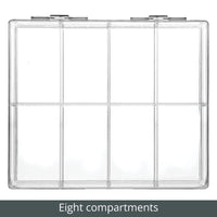 1 x RAW Customer Returns mDesign kitchen organizer practical box with lid for kitchen and pantry storage box with eight compartments ideal for tea, coffee, spices and other foods transparent - RRP €28.66