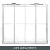 1 x RAW Customer Returns mDesign kitchen organizer practical box with lid for kitchen and pantry storage box with eight compartments ideal for tea, coffee, spices and other foods transparent - RRP €28.66