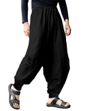 1 x RAW Customer Returns YAOHUOLE Men s Baggy Harem Pants Men s Linen Pants Cotton Casual Pants Men s Loose Fit Black M - RRP €32.44