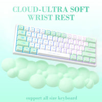 1 x RAW Customer Returns Attack Shark Light Green Cloud Soft Comfortable Keyboard Wrist Rest, Non-Slip Ergonomic Wrist Support, Desk Hand Rest for TKL Mechanical Keyboard Full Size Gaming Keyboard - RRP €19.86