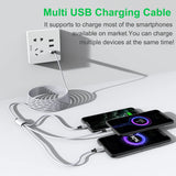 1 x RAW Customer Returns Multi 3 in 1 Universal Long iPhone Charging Cable, 1.8M 5.9ft Lightning USB C Micro USB Nylon Lightning USB Adapter for iPhone Apple Android Samsung LG Pixel Huawei XiaoMi Gray  - RRP €9.79