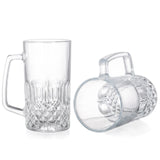 1 x RAW Customer Returns Frcctre 6 Pack 16oz Glass Beer Mug Large Beer Glasses with Handle and Stainless Steel Straws, Lead Free Crystal Drinking Glasses Water Cups for Beer Juice Beverage Bar - RRP €26.9