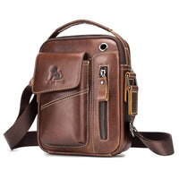 1 x RAW Customer Returns BAIGIO Shoulder Bag Men s Leather Shoulder Bag Vintage Crossbody Bag Messenger Men s Bag to Shoulder Leather Bag Men Bag with Removable Strap for Business Work Travel - RRP €37.18