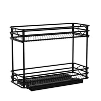 1 x RAW Customer Returns EasyVibe spice rack organizer, pull out spice rack, kitchen cabinet organizer with cabinet shelf, storage rack 2 levels spice racks for kitchen, bottles oil ingredients jars cooking - RRP €23.08