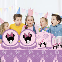 5 x Brand New WIDEBG Party Tableware for Minnie Tableware Set Mouse Children s Birthday Decoration Mouse Party Tableware Birthday Paper Cups Paper Plates Napkins Tablecloth Girls Birthday Decoration for Minnie Party 10 People - RRP €102.0