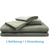 1 x RAW Customer Returns Lanqinglv bed linen 135x200cm 2-piece light green, green plain duvet cover 135x200cm with zipper and pillowcase 80x80cm made of Renforce microfiber - RRP €27.2