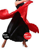 1 x RAW Customer Returns Adult Spanish Bull Dance Skirt Flamenco Two Layer Satin Dress Red Black Inside, Red Black, One Size - RRP €20.0