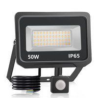 1 x RAW Customer Returns Royana 50W LED Outdoor Spotlight with Motion Sensor, 5000LM 3500K Warm White Outdoor LED Floodlight, IP65 Waterproof Ultra-Bright Outdoor Floodlight for Gate, Garage, Courtyard - RRP €24.7