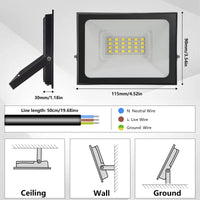 1 x RAW Customer Returns 20W LED spotlight 6000K outdoor light super bright LED floodlight outdoor spotlight floodlight IP65 floodlight spotlight cold white light for garden, garage, sports field energy class A  - RRP €13.0