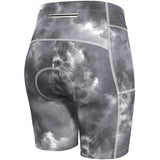 1 x RAW Customer Returns Lo.gas Cycling Shorts Women Padded Cycling Shorts 4d Quick-drying Elastic Women s Summer Cycling Shorts Short With Padding A-Gray Tie Dye L - RRP €30.24