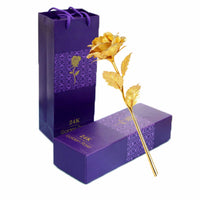 1 x RAW Customer Returns TYXSHIYE 24K Gold Plated Rose Golden, 24K Golden Rose Handmade Preserved Rose, Gold Leaf Rose with Gift Box for Birthday Gift Girlfriend Mother s Day Wedding Anniversary Artificial - RRP €12.99