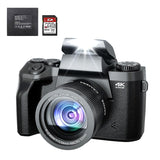 1 x RAW Customer Returns Digital camera 64 megapixel digital camera, dual camera for compact camera photos for birthdays, travel, including 52 mm fixed lens, 4.0 touchscreen, 64 GB SD card - RRP €193.84