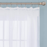 1 x RAW Customer Returns Deconovo curtains living room voile curtains with ruffle tape for rail system white 245 x 140 cm set of 2 - RRP €20.95