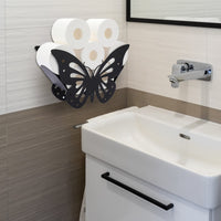 1 x RAW Customer Returns SUMNACON Black Toilet Paper Holder Made of Metal Toilet Roll Holder Standing Paper Holder Toilet Roll Holder No Drilling Wall Mounted Decoration for Bathroom Kitchen Butterfly Shape - RRP €27.22