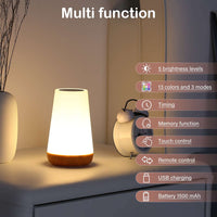 1 x RAW Customer Returns Lightess dimmable bedside lamp set of 2 table lamps dimmable RGB touch smart night light mood light 13 colors color change for children s room, bedroom, living room, study etc. - RRP €34.9