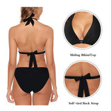 1 x RAW Customer Returns Aidotop DaSen Bikini Set Triangle Swimsuit Beach Ties Two-Piece Swimwear Bikini Bottoms 20Black, S  - RRP €33.99