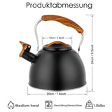 1 x RAW Customer Returns CRROEL whistling kettle, 3 liter kettle, whistling kettle made of stainless steel, modern kettle induction for gas stove, ceramic oven, induction hob - RRP €28.99