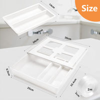 1 x RAW Customer Returns Onlyesh Drawer under desk, desk organiser, self-adhesive drawer desk base, hidden base drawer for office table, dressing table, home office, white - RRP €18.14