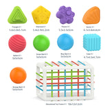 1 x RAW Customer Returns Montessori Toys for Babies 6-12 Months, Sensory Toy Cube with 14 Pieces Assortment of Colorful Shapes for Children 1-3 Years, Fine Motor Classification Game for 12 Months, Birthday Gift - RRP €12.8