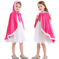 14 x Brand New ZaisuiFun Girls Hooded Princess Cape for Fancy Dress Costume Carnival Party Cosplay Halloween Christmas in Velvet, Pink, 128-134 Label 130  - RRP €319.2