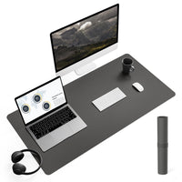 1 x RAW Customer Returns YSAGi Desk Pad, Mouse Pad with Leather and Non-Slip Suede, Multifunctional Office Mouse Pad Laptop Writing Pad, Table Protection Pad for Office Home Office Dark Gray, 90x43cm  - RRP €17.99