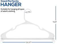 1 x RAW Customer Returns Utopia Home - Pack of 50 Strong plastic clothes hangers 42cm wide - High-quality felt hangers for wardrobes - Durable, anti-slip - Designed for delicate clothing - white  - RRP €19.88