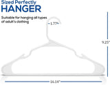 1 x RAW Customer Returns Utopia Home - Pack of 50 Strong plastic clothes hangers 42cm wide - High-quality felt hangers for wardrobes - Durable, anti-slip - Designed for delicate clothing - white  - RRP €19.88