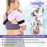 1 x RAW Customer Returns NEWGO shoulder ice gel pack shoulder bandage cooling pads cold hot compress with clamp for sports injuries, frozen shoulders, joint pain - RRP €29.99