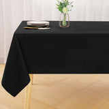 1 x RAW Customer Returns Smiry Washable Rectangular Tablecloth 140 x 100cm Polyester Waterproof Lotus Effect Stain Resistant Washable Outdoor Party Kitchen Black - RRP €22.8