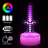 1 x Brand New Yaztops Anime 3D Illusion Led Lamp, 16 Colors Dimmable with Remote Control Smart Touch, Christmas Birthday Gift for 3,4,5,6,7,8 Years Old Boy Girl Children - RRP €18.74