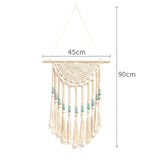 1 x Brand New Macrame Wall Hanging Large Boho Decor Handmade Yarn Woven Art Tapestry for Kids Room, Bedroom, Living Room Blue Beige - RRP €22.8