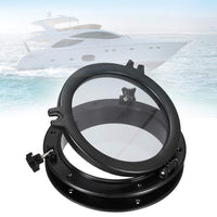 1 x RAW Customer Returns SparY Porthole 21cm Durable Round Window Easy to Install Accessories Hatch Pre-Drilled ABS Car Black Universal Opening - RRP €39.31