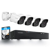 1 x RAW Customer Returns VEEZOOM External PoE Video Surveillance Kit, 8CH NVR with 2TB HDD 4x 5MP External PoE Cameras, People Motion Detection, 30m Infrared Night Vision, IP66 Waterproof, KN808P-51BS - RRP €290.16