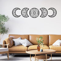 4 x Brand New Shackcom Self-adhesive Moon Wall Decoration, 5 Pieces Wooden Moon Wall Sticker Set with Hollow Design Nordic Style Art Wall Hanging Wall Sticker for Living Room Bedroom-Black - RRP €64.52