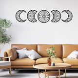 4 x Brand New Shackcom Self-adhesive Moon Wall Decoration, 5 Pieces Wooden Moon Wall Sticker Set with Hollow Design Nordic Style Art Wall Hanging Wall Sticker for Living Room Bedroom-Black - RRP €64.52