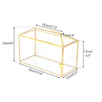 1 x RAW Customer Returns NCYP 32cm Large Geometric Glass Card Box Terrarium with Slot and Heart Lock Base Gold Handmade Brass for Wedding Reception Wishwell Keepsake Centerpiece Glass Box and Lock Only  - RRP €60.25