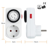 1 x RAW Customer Returns Mechanical timer socket, G-Homa set of 2 24-hour program analog timer socket for indoor use, daily ON OFF cycle, for lights, lamps, 30 min switching interval timer - RRP €10.07