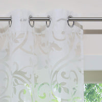 1 x RAW Customer Returns Heichkell Voile Curtain with Eyelets Transparent Curtain with Burnout Design Living Room Curtain 1PC Store WxH 140x245cm White - RRP €33.25