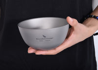 1 x RAW Customer Returns iBasingo Titanium Bowl Rice Soup Cup Outdoor Camping Tableware 350ml Bowl Lightweight Double Walled Round Bowl Tableware for Travel Hiking Home Ti1094T - RRP €30.23