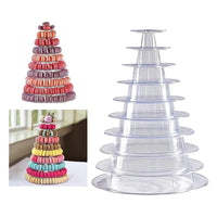 1 x RAW Customer Returns Liseng 10 Tier Cupcake Holder Stand Round Macaron Tower Stand Clear Cake Screen Rack for Wedding Birthday Party Decoration - RRP €30.73