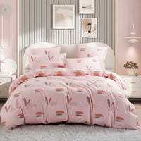 1 x RAW Customer Returns Omela Pink Feathers Bedding Set 135x200 Feather Motif Girls Teenager Duvet Cover 2 Pieces Microfiber Single Bed Bedding Set with Zipper Pillowcase 80x80 cm - RRP €19.99